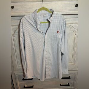 Southern Collegiate Clemson Tigers University Plaid Button Down Football NCAA